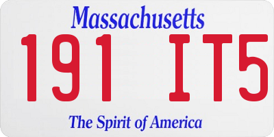 MA license plate 191IT5