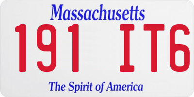 MA license plate 191IT6