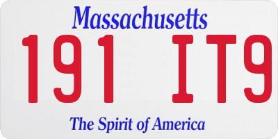 MA license plate 191IT9