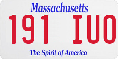 MA license plate 191IU0