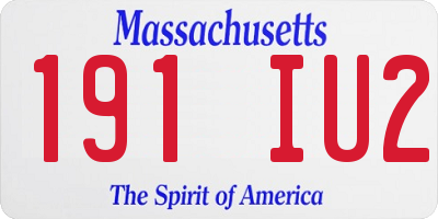 MA license plate 191IU2