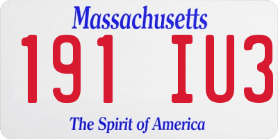MA license plate 191IU3