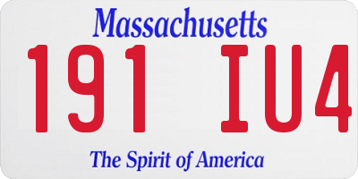 MA license plate 191IU4