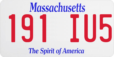 MA license plate 191IU5