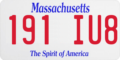 MA license plate 191IU8