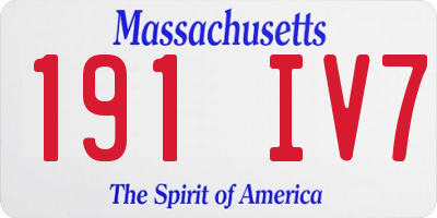 MA license plate 191IV7