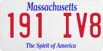 MA license plate 191IV8