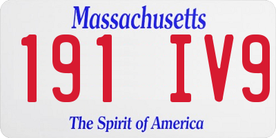 MA license plate 191IV9