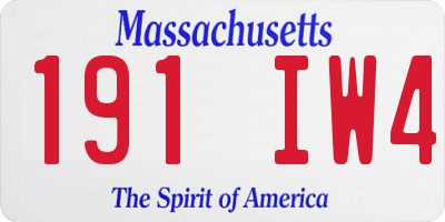 MA license plate 191IW4