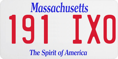MA license plate 191IX0