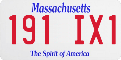 MA license plate 191IX1