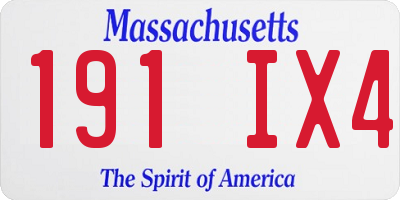 MA license plate 191IX4