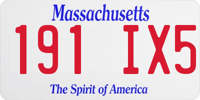 MA license plate 191IX5