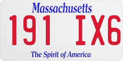MA license plate 191IX6