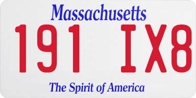 MA license plate 191IX8