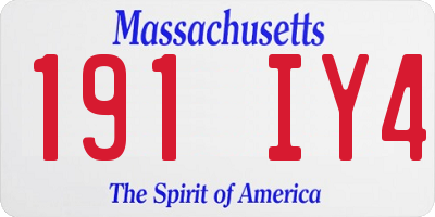 MA license plate 191IY4
