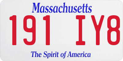 MA license plate 191IY8