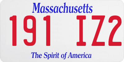 MA license plate 191IZ2