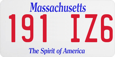 MA license plate 191IZ6
