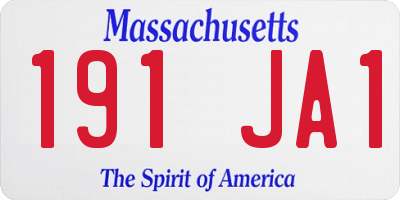 MA license plate 191JA1