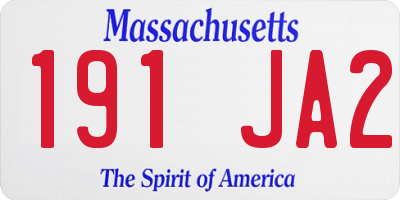 MA license plate 191JA2
