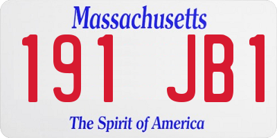 MA license plate 191JB1