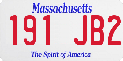 MA license plate 191JB2
