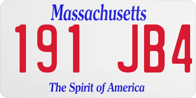 MA license plate 191JB4