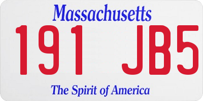 MA license plate 191JB5