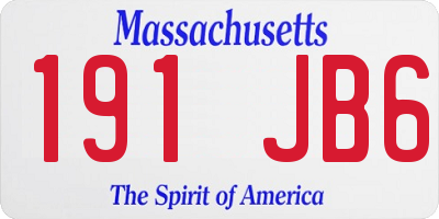 MA license plate 191JB6