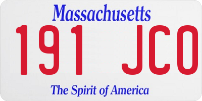 MA license plate 191JC0