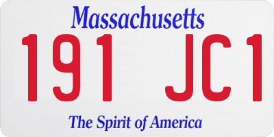 MA license plate 191JC1