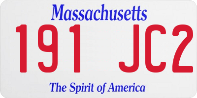 MA license plate 191JC2