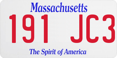 MA license plate 191JC3