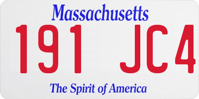 MA license plate 191JC4