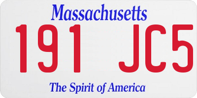 MA license plate 191JC5