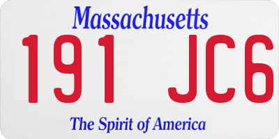 MA license plate 191JC6