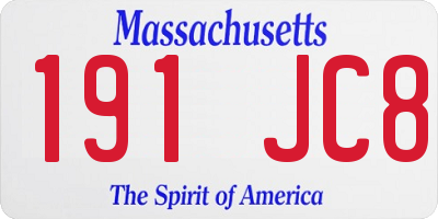 MA license plate 191JC8