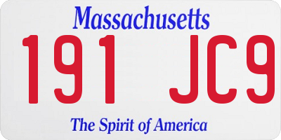 MA license plate 191JC9