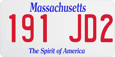 MA license plate 191JD2