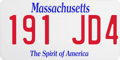 MA license plate 191JD4
