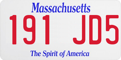 MA license plate 191JD5