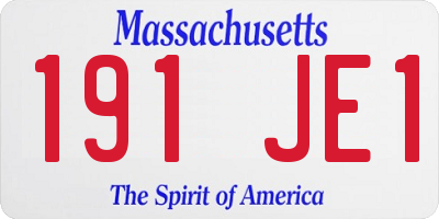 MA license plate 191JE1