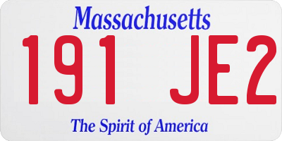 MA license plate 191JE2