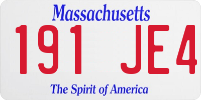 MA license plate 191JE4
