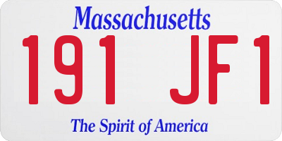 MA license plate 191JF1