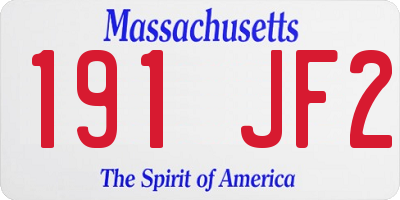 MA license plate 191JF2