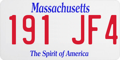 MA license plate 191JF4
