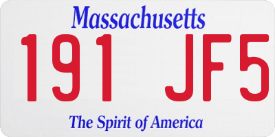 MA license plate 191JF5