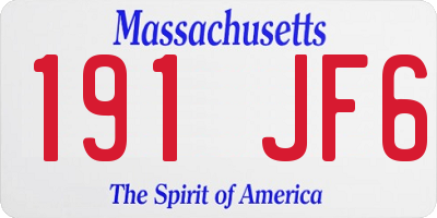 MA license plate 191JF6